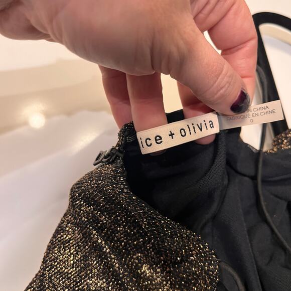 Alice + Olivia Brown Sequin Mini Tank Dress Sz 0 - Picture 5 of 10